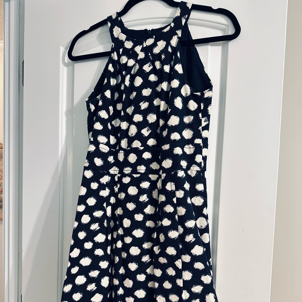 Navy and White Halter Dress
